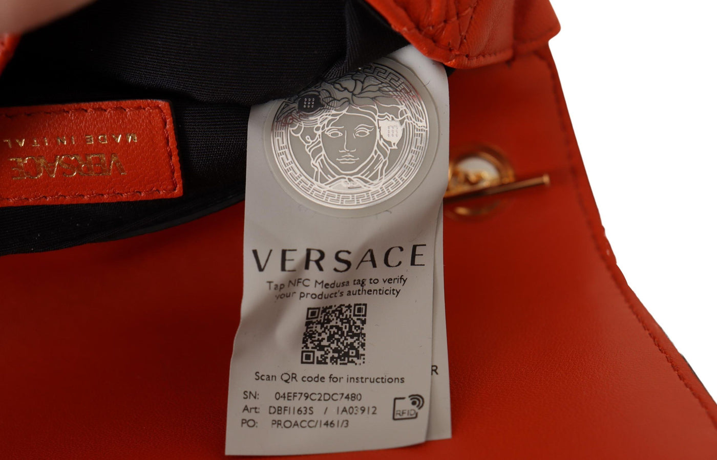 Versace Elegant Red Nappa Leather Crossbody Bag - - - Versace