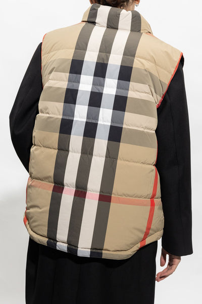 Burberry Elegant Beige Lightweight Quilted Vest - - - Burberry