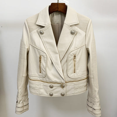 Women's motorcycle leather jacket - Carvan Mart