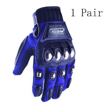 Hot Style Off-Road Motorcycle Riding Gloves Alloy Protective - blue - Men's Gloves - Carvan Mart