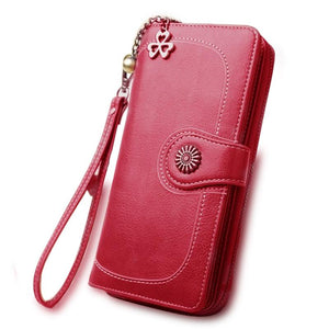 Split Leather Long Wallet for Women - Carvan Mart