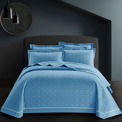 Twill cotton bed sheet - Blue 245x250 - Bedding Sets - Carvan Mart