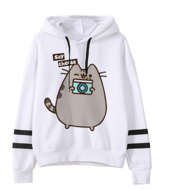 Fleece Hoodie Loose Casual Hoodie - J White - Women Hoodies & Sweatshirts - Carvan Mart