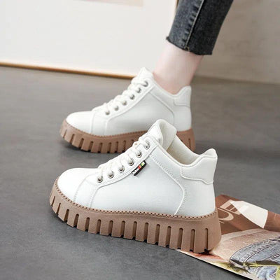 Women's Thick Soled High Top Casual Shoes - Cozy Thermal Fur Lining Non-slip Fashion Lace-Up Ankle Boots - - Women's Shoes - Carvan Mart