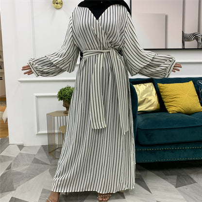 Muslim Fashion Women's  Large Heap Sleeves Slim Fit Dress - Carvan Mart Ltd