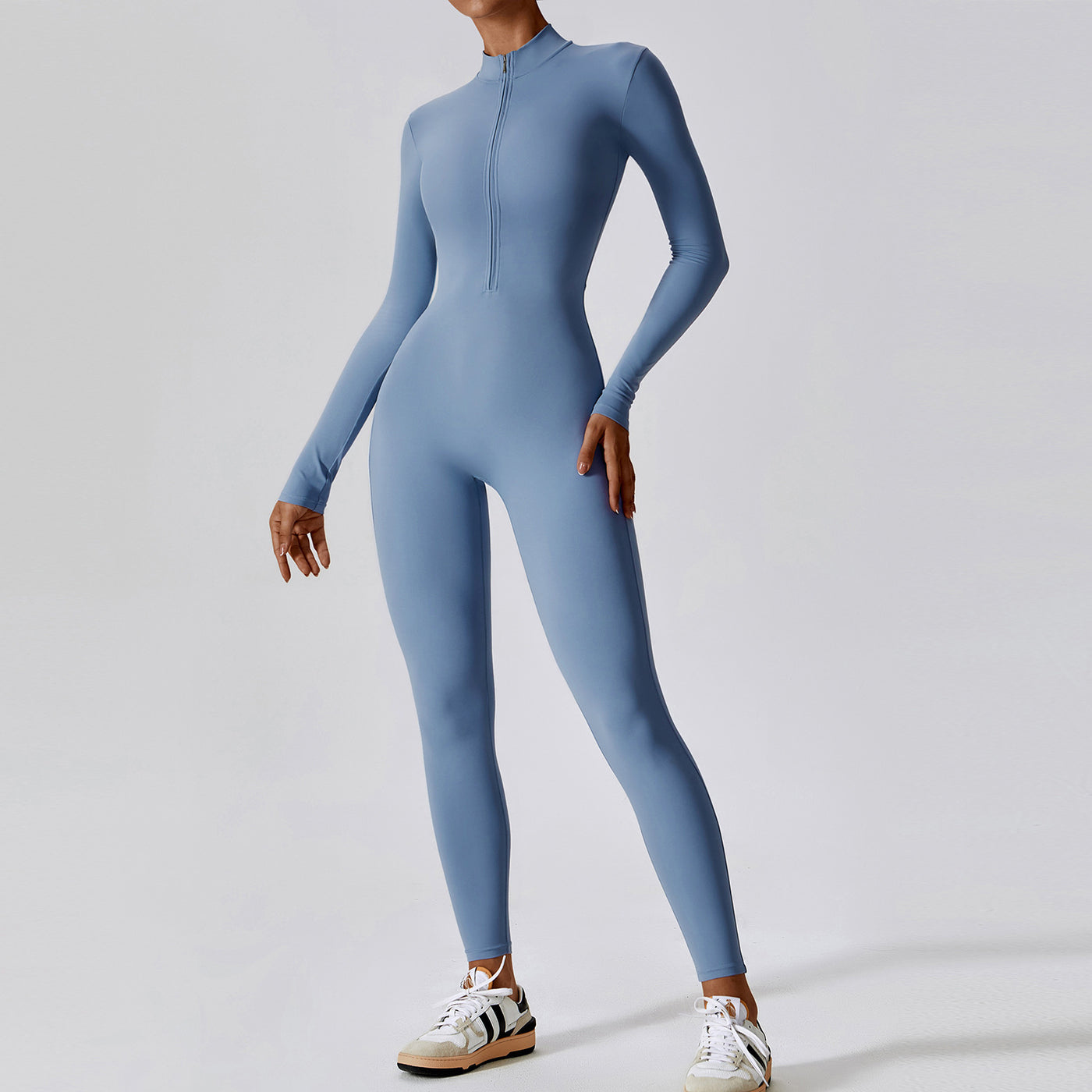 Women's Long-sleeve Zipper Yoga Sports Jumpsuit - Carvan Mart