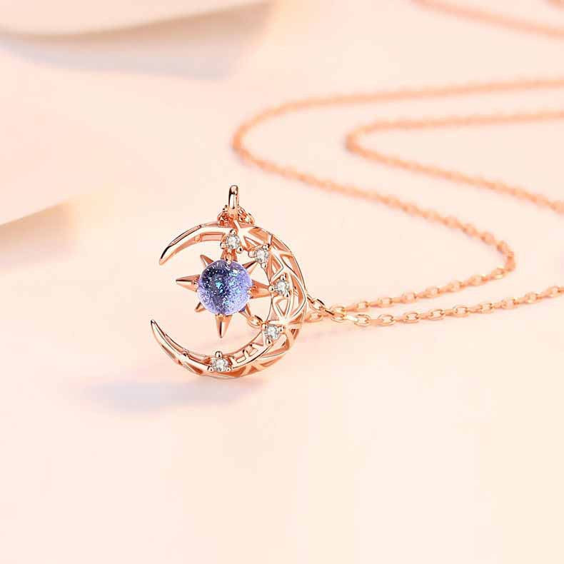 Female Trendy Necklace Explosive Style Star And Moon Necklace - Carvan Mart