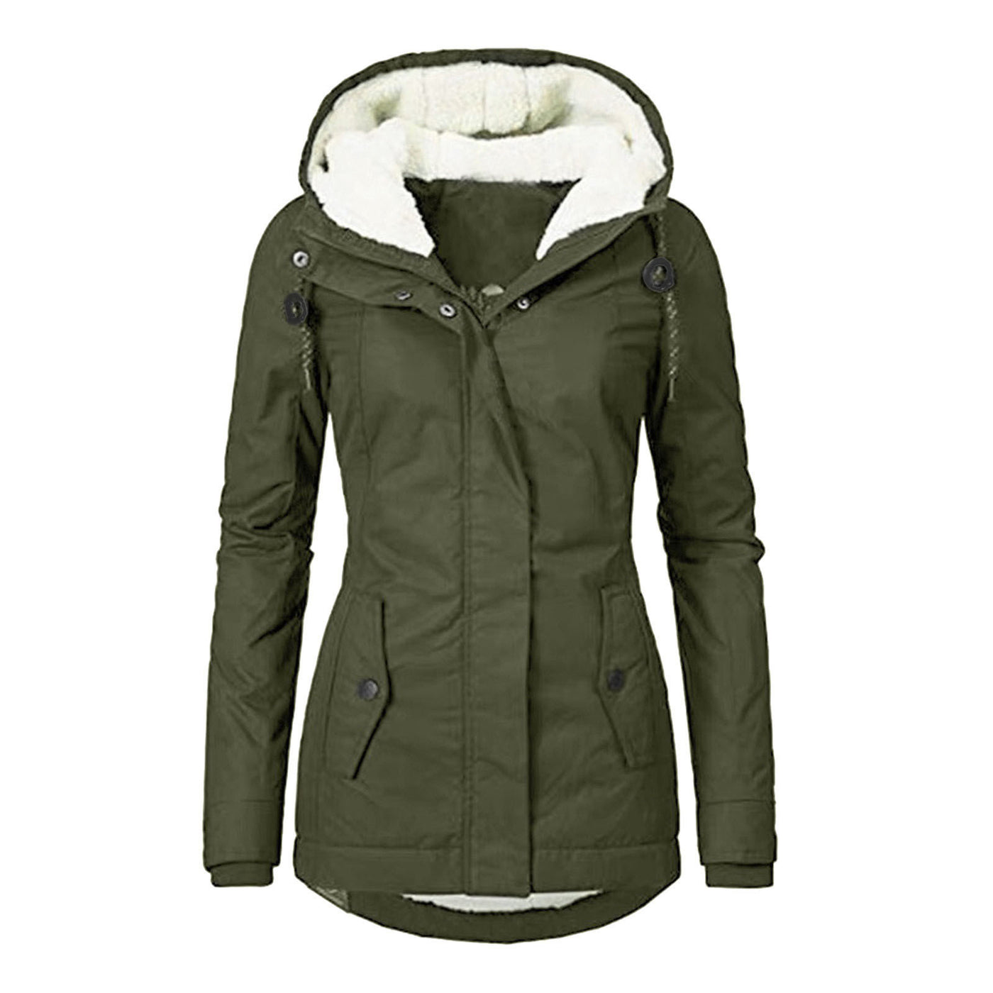 Mid-Length Hooded Cotton-Padded Jacket Women's Loose Coat - Carvan Mart