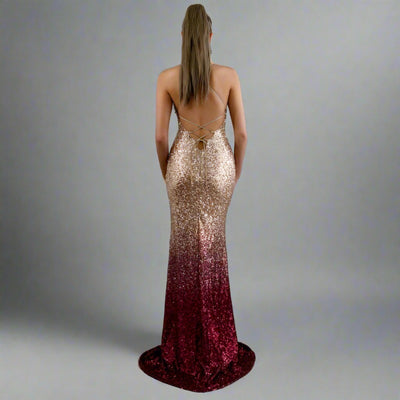 Elegant Sequin Mermaid Evening Gown - Sparkling Backless Prom Dress - - Evening Dresses - Carvan Mart