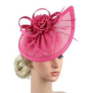 Fascinator Hat Linen Bridal Fashion Headdress Flower Socialite Billycock Hat - Carvan Mart