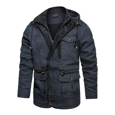 Winter Warm Thick Parkas Jacket Men Cotton Jacket Coat - Blue - Men's Jackets & Coats - Carvan Mart