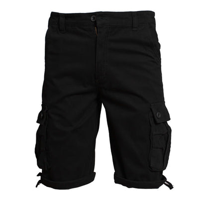 Mens Multi-Pocket Cargo Shorts Summer Thin Loose Five-point Pants - Black - Men's Shorts - Carvan Mart