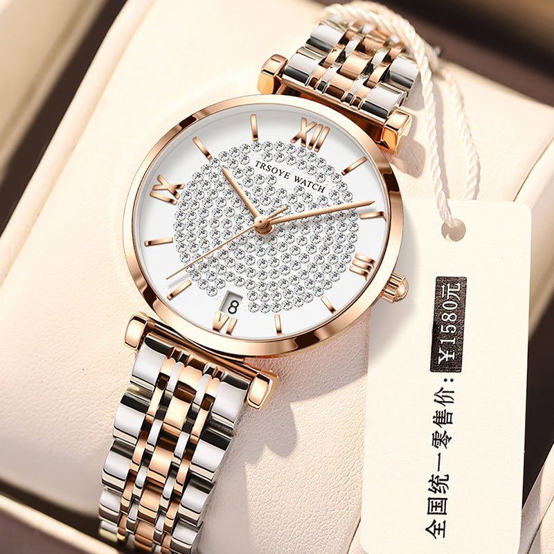 Starry Women's Diamond Waterproof Quartz Watch - - Women's Watches - Carvan Mart