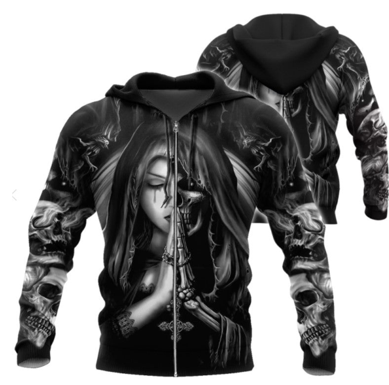 Trendy Graphic Print Sweatshirt Skull Anime 3D Sweatshirt - Carvan Mart