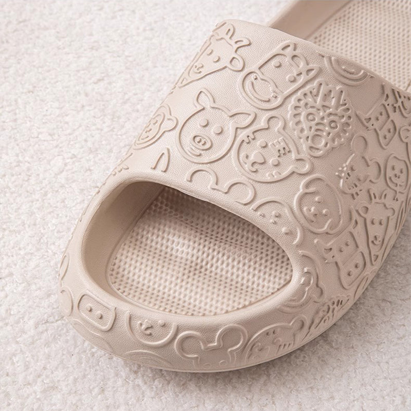 Home Slippers Thick-sole Non-slip Bathroom Slippers For Couple House Shoes - Carvan Mart