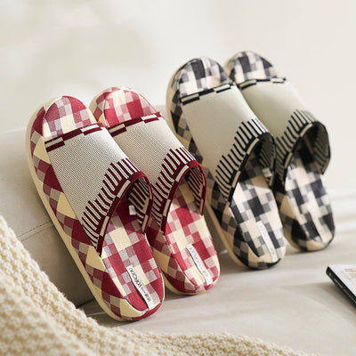 Home Indoor Non-slip Open Cotton And Linen Slippers - Carvan Mart