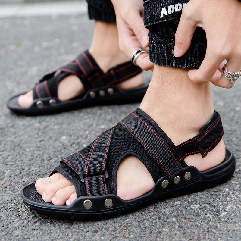 Casual Roman Sandals Men Strap Velcro Shoes - - Men's Sandals - Carvan Mart