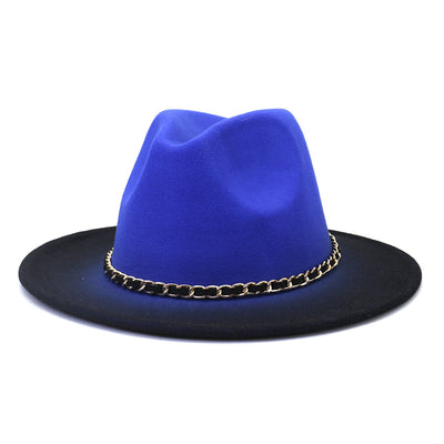 Painted Woolen Flat Brim Autumn And Winter British Style Fashion Fedora Hat - Carvan Mart