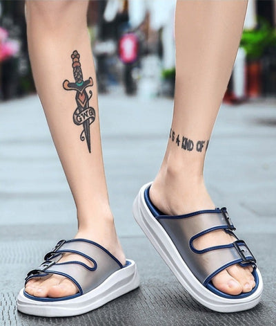 Comfortable Clear Strap Buckle Sandals - Lightweight Summer Slip-Ons