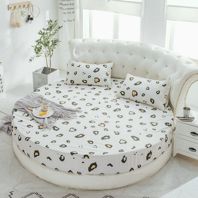 Round Bed Sheet Bedspread Hotel Hotel Mattress Protector - Mi Leopard Bed sheet pillowcase - Bedding Sets - Carvan Mart