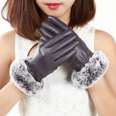 Ladies Plus Velvet Thick Warmth Touch Screen Gloves - Purple One Size - Women Gloves & Mittens - Carvan Mart