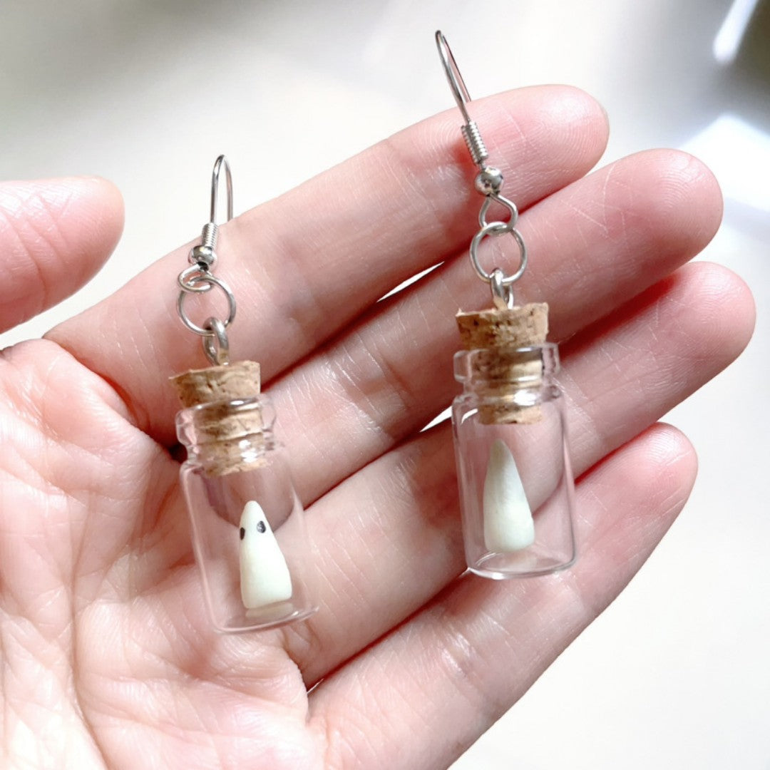 Luminous Devil Drift Bottle Glowing Horror Personalized Earrings - - Earrings - Carvan Mart