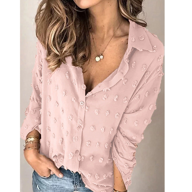 Spring And Summer New Cross-border Women's Clothing Fashion Long Sleeve Shirt - - Winter Tops - Carvan Mart