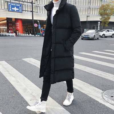 Long Cotton-padded Jacket With Stand-up Collar Over-knee - Carvan Mart