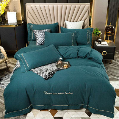 Brushed bedding - Green - Bedding Sets - Carvan Mart