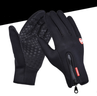 Outdoor Waterproof Gloves Touch Screen Windproof Riding Zipper Sports Winter Warm Fleece Mountaineering Gloves - - Men's Gloves - Carvan Mart