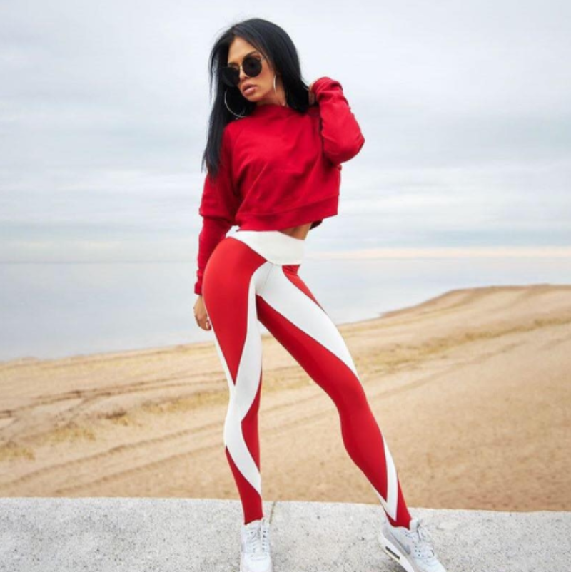 Women Leggings Slim High Waist Elasticity Leggings Fitness - Carvan Mart