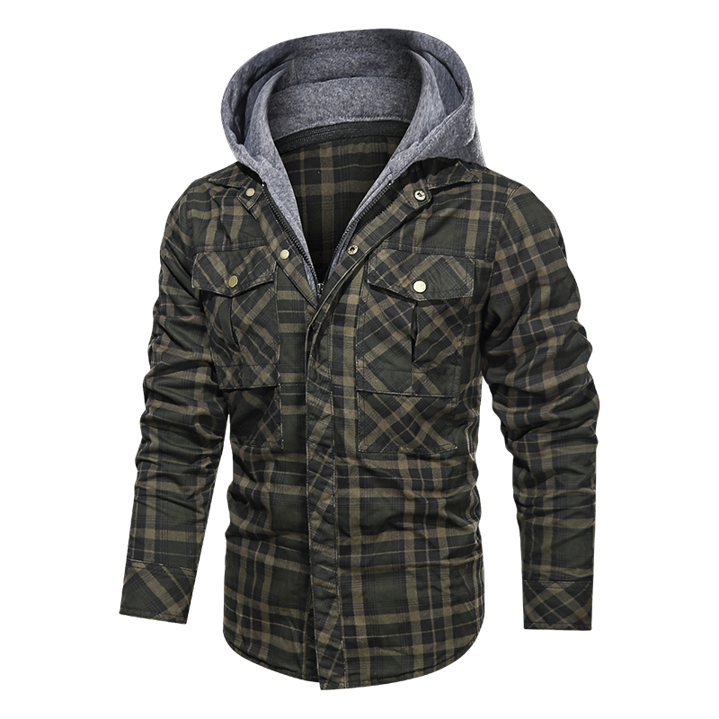 Men Warm Jacket Fleece Thick Winter Detachable Hoodies Jackets - Carvan Mart