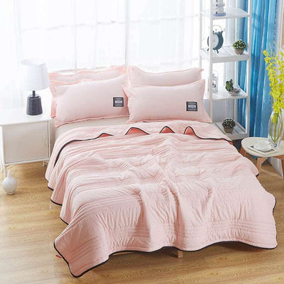 Cooling Quilt Blankets Plain Summer Compressible Air-conditioning Quilt - Light pink - Bedding Sets - Carvan Mart