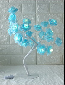 Led Tree Lamp Rose Small Tree Lamp Modeling Table Lamp - White blue - Led Lighting - Carvan Mart