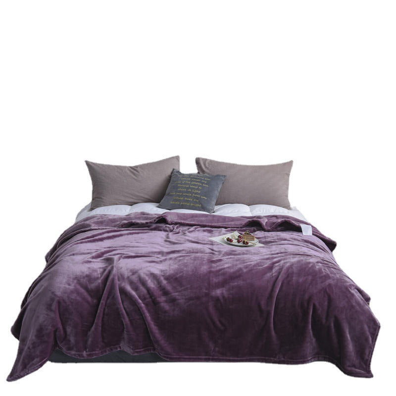 Light Luxury Solid Color Flannel Shan Blanket - - Bedding Sets - Carvan Mart