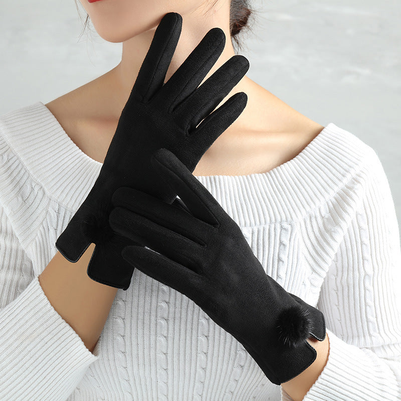 Suede Glove Warm Finger Gloves - Carvan Mart Ltd