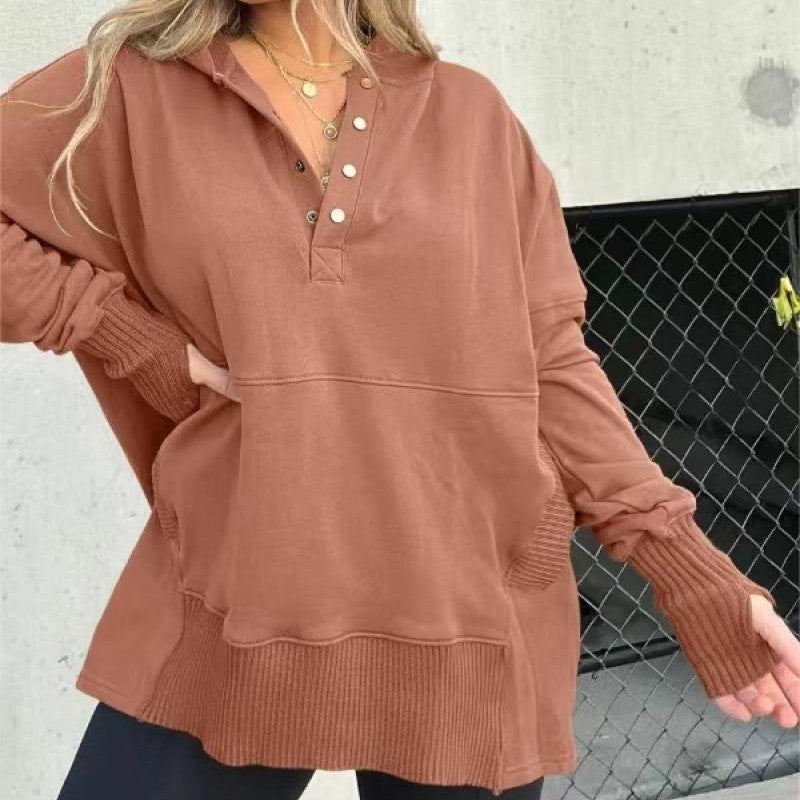 Women Loose Casual Thread Patchwork Top - Carvan Mart