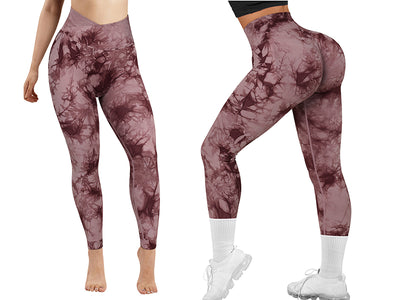 Seamless Tie Dye Push Up Yoga Leggings for Women - Fitness, Running, Gym Pants - Carvan Mart