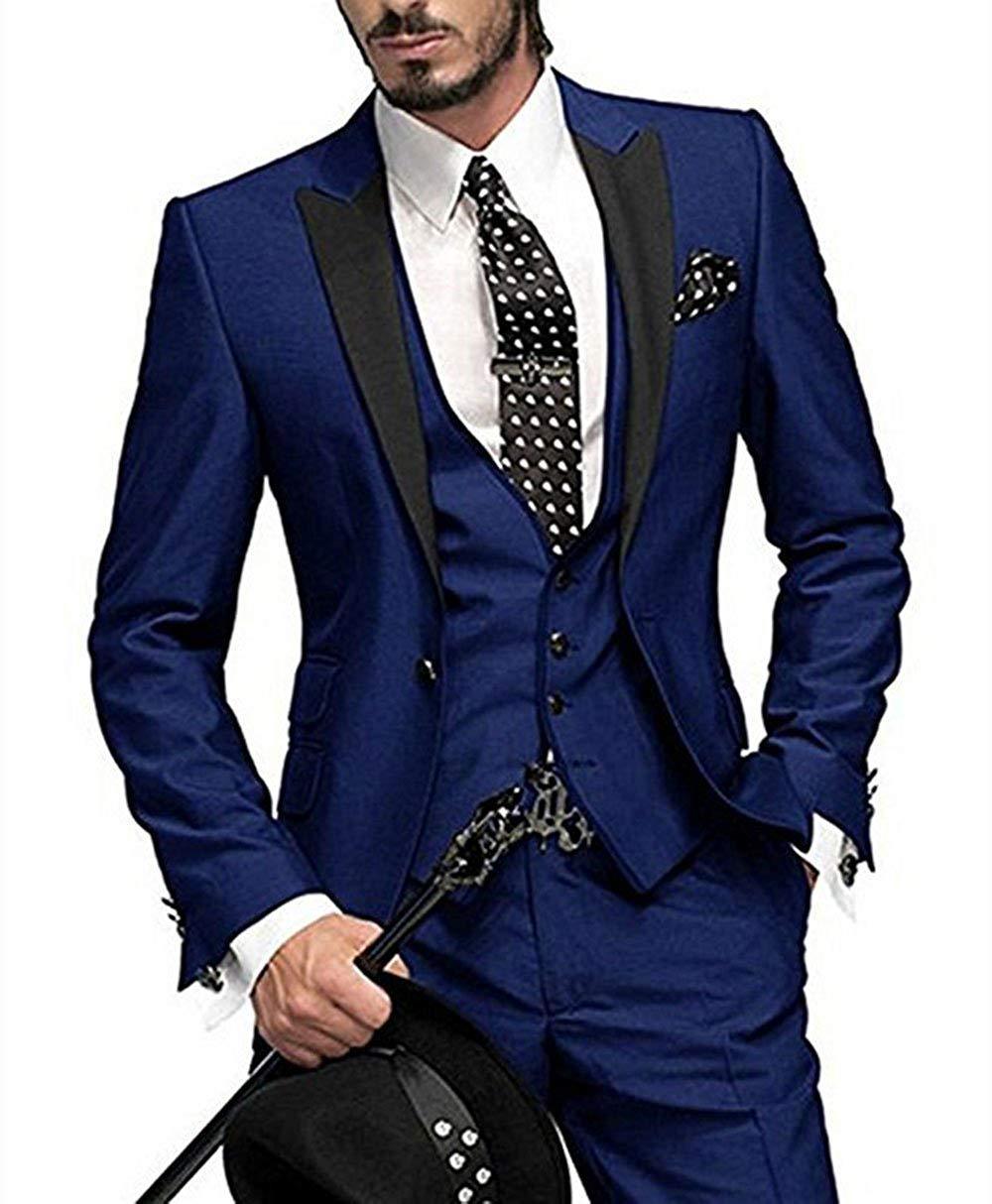 Three-Piece Slim Fit Men's Wedding Suit | Stylish Wedding Guest Outfit for All Seasons - Carvan Mart