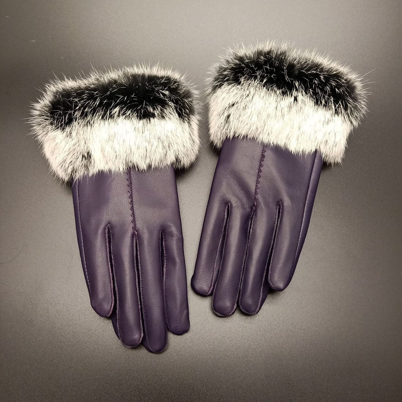 Rabbit hair mouth fashion gloves - Purple One size - Women Gloves & Mittens - Carvan Mart