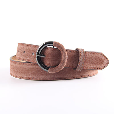 Round buckle belt wild lady pin buckle decorative belt - Brown 105cm - Belts & Cummerbunds - Carvan Mart