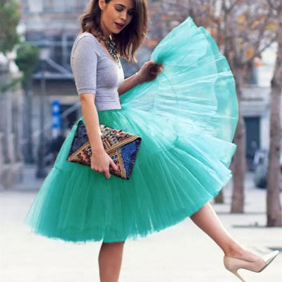 Spring And Summer Mesh Pleated Bubble Skirt - Carvan Mart