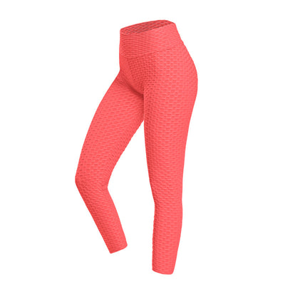 Fitness Yoga Pants Women's Tummy Control High Waist Leggings Running - Fluorescent red - Leggings - Carvan Mart