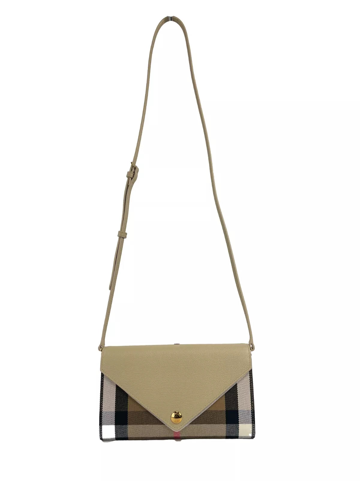 Burberry Hannah Small House Check Coca Leather Crossbody Bag - - - Burberry