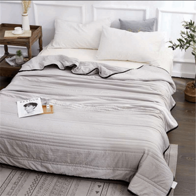 Cooling Quilt Blankets Plain Summer Compressible Air-conditioning Quilt - Grey - Bedding Sets - Carvan Mart