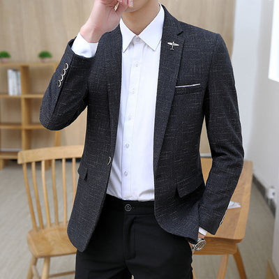 Small Suit Men's Thin Slim-fit Dark Pattern Jacket - Carvan Mart