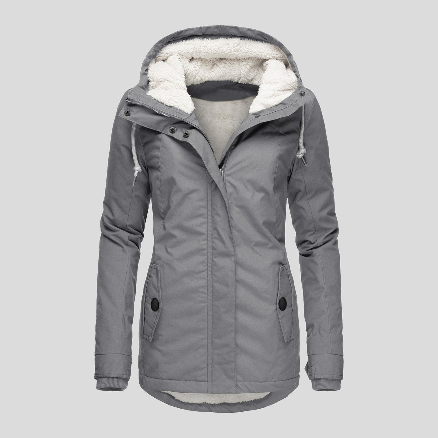 Mid-Length Hooded Cotton-Padded Jacket Women's Loose Coat - Carvan Mart