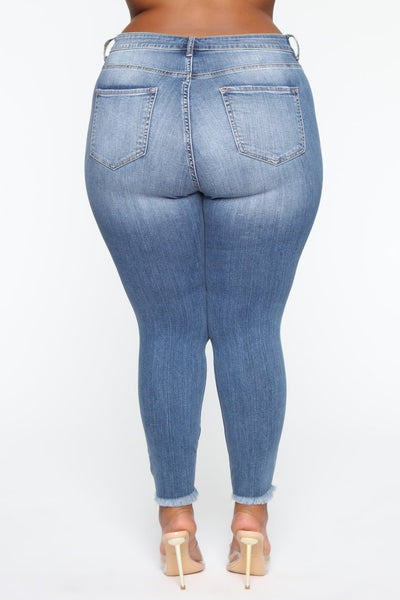 Curvy Women Jeans Stretch Ripped Plus Size Jeans Pant - Carvan Mart
