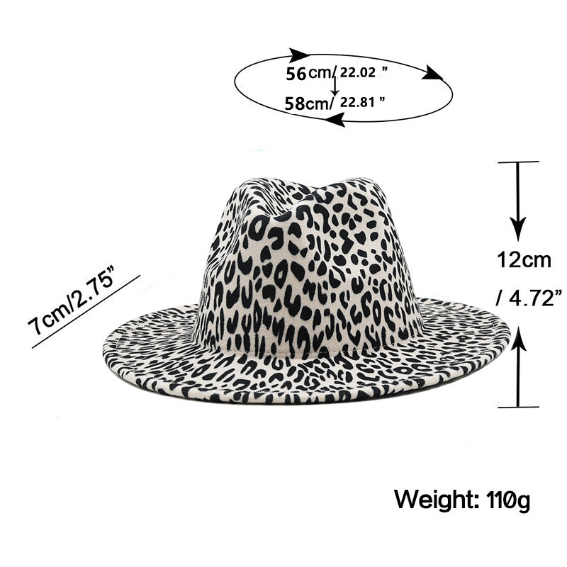 Men's And Women's Fashionable All-match Milky White Leopard Print Woolen Hat - - Men's Hats & Caps - Carvan Mart