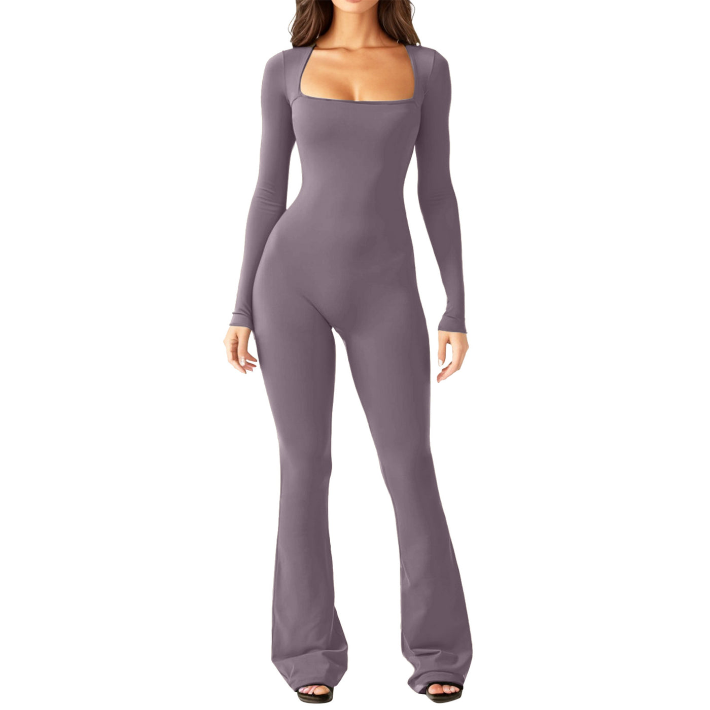 Women's Fashion Casual Long Sleeve Belly-contracting Jumpsuit - Carvan Mart